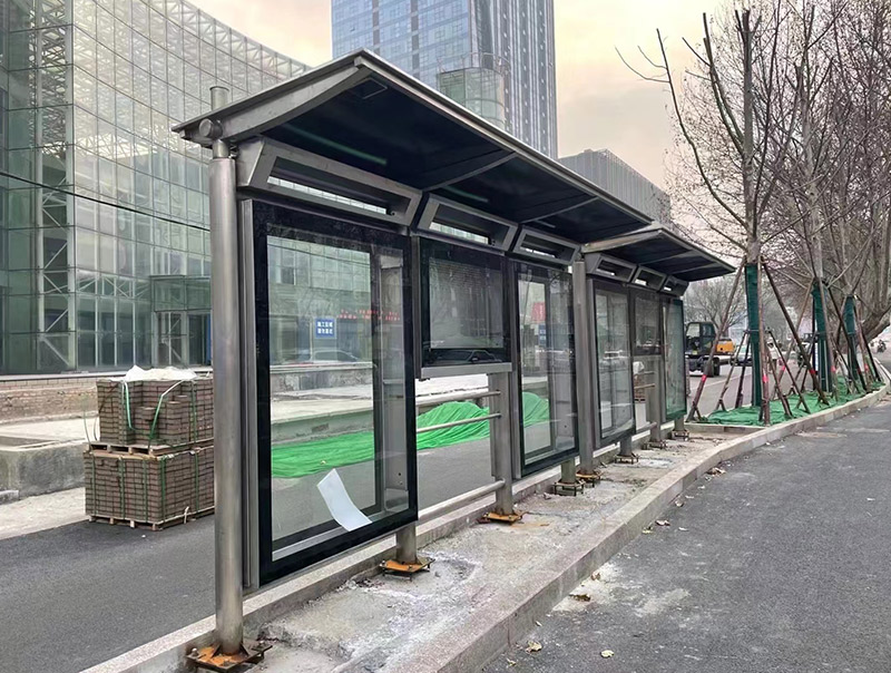 不銹鋼候車(chē)亭效果案例